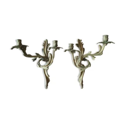 Bougeoirs muraux bronze - anciens
