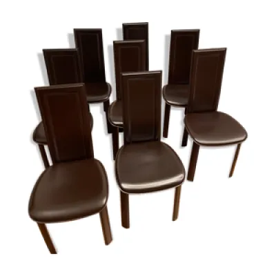 chaises cuir chocolat