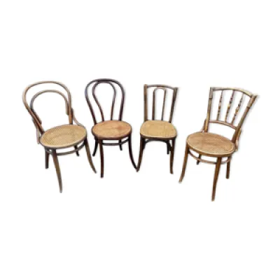 4 chaises bistrot café - bois