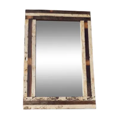 Miroir rectangulaire - bois polychrome