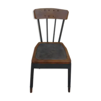 Chaise d'atelier en métal - bois