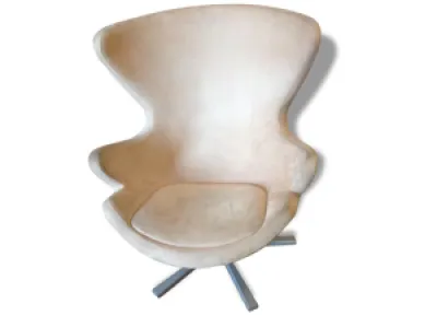 Fauteuil egg chair ivoire - design
