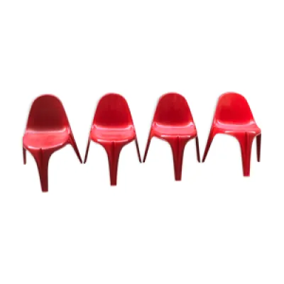 4 chaises tripode Walter - 1968