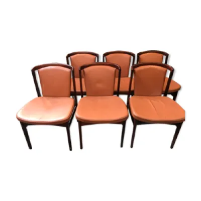 6 chaises palissandre - cuir