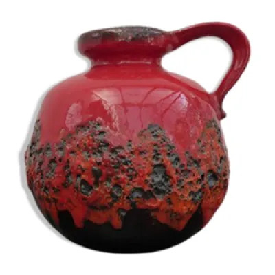 Vase rouge lave Scheurich - 1960