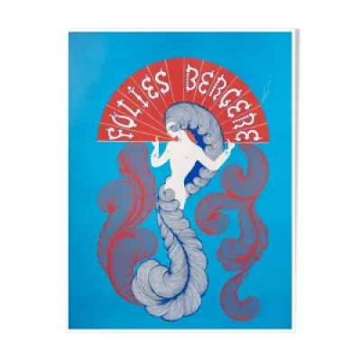 Affiche Folies Bergere - turquoise