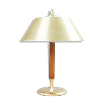 Lampe de table en laiton - bois