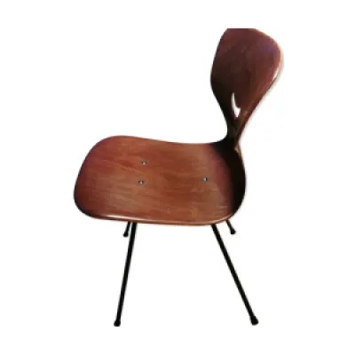 Chaise en bois, piètement - metal