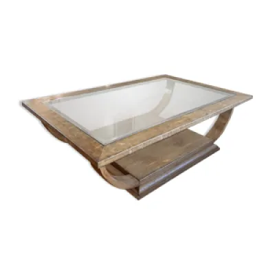 Table basse en bois et - verre