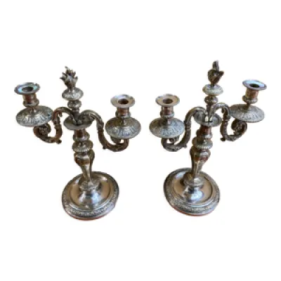 Paire de chandeliers - bronze