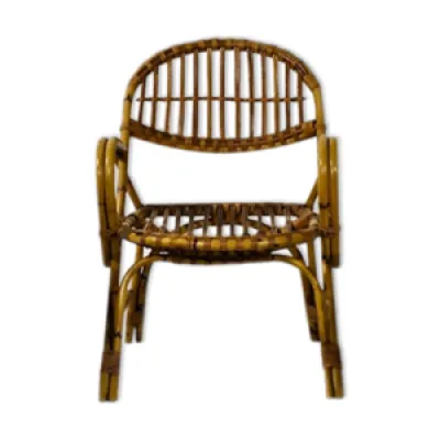 fauteuil en bambou et - 1960