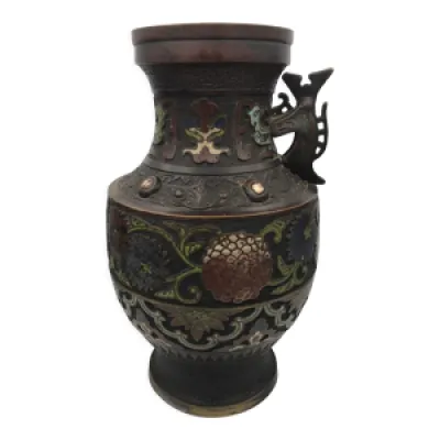 Vase en bronze cloisonné - floral