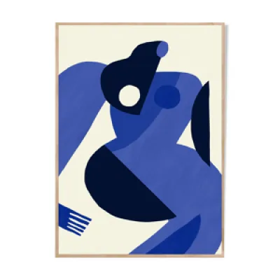 Affiche d'art femme à - bleue