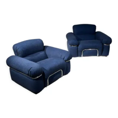 Paire de fauteuils bleu - piazzesi