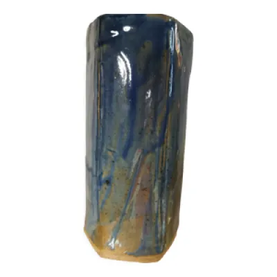 Vase céramique bleue
