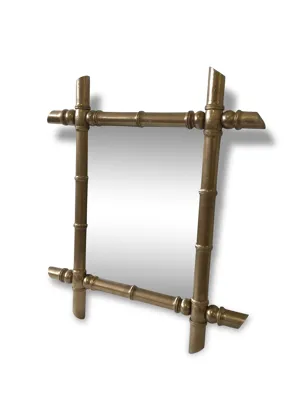 miroir bambou doré