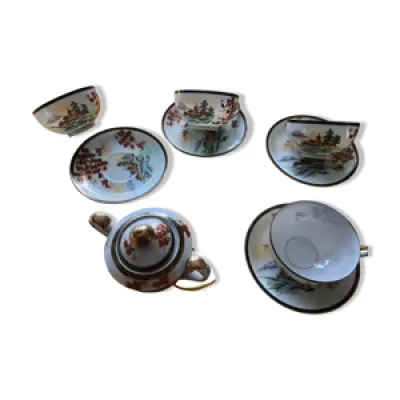 Tasses à thé et sucrier - porcelaine chinoise
