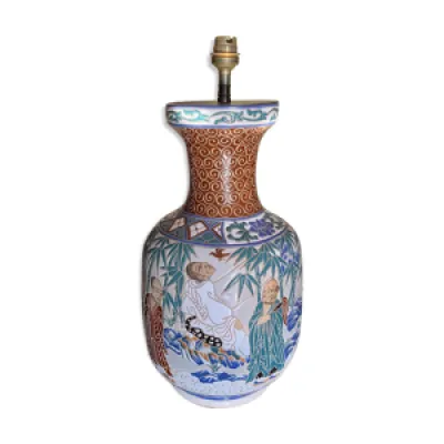 Lampe céramique décors - chinois