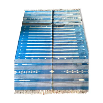 Tapis indien bleu azur - 120x180