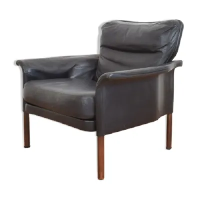 fauteuil danois en teck - cuir