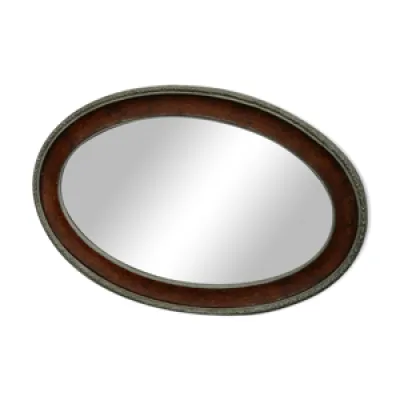 Miroir années 40 oval - stuc bois