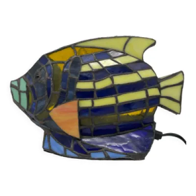 lampe vitrail poisson - tiffany