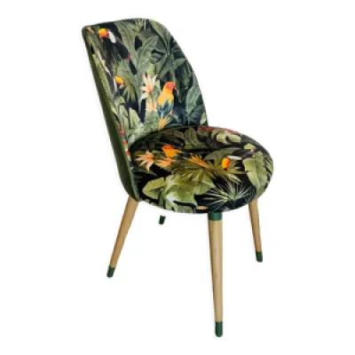 chaise restaurée, tissu - velours