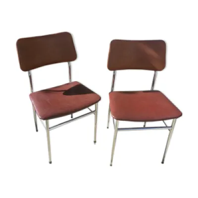 lot de 2 chaises skai - 1960