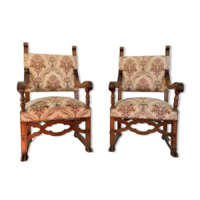 Paire de fauteuils Néo-Renaissance,
