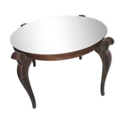 Table basse circulaire - miroir plateau