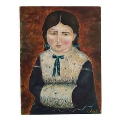 Portrait jeune fille - peinture