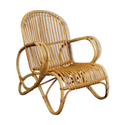 fauteuil en rotin design - 1950