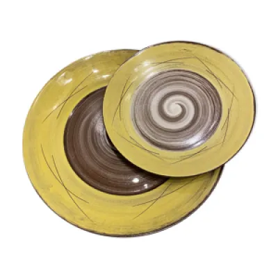 Duo de plats en ceramique - spirales