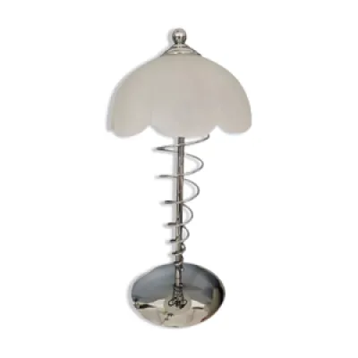 lampe de table chromée - cristal