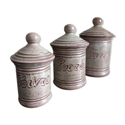 3 pots en céramique - vallauris