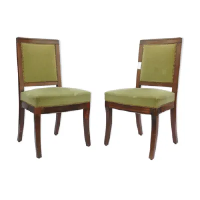 Paire de chaises tissu - vert