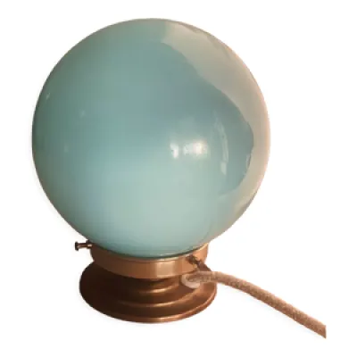 Lampe à poser globe - bleu opaline