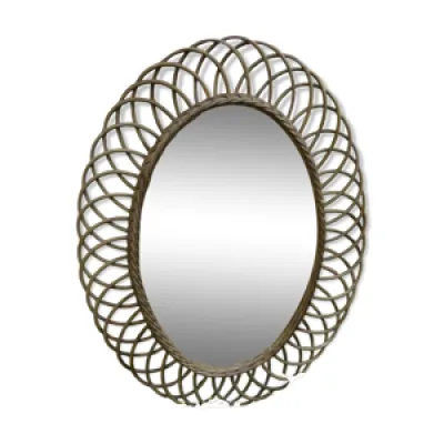 miroir en rotin ovale - 60 70
