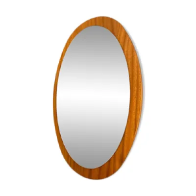 Miroir ovale en teck - vers