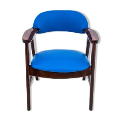 fauteuil danois en cuir - bleu