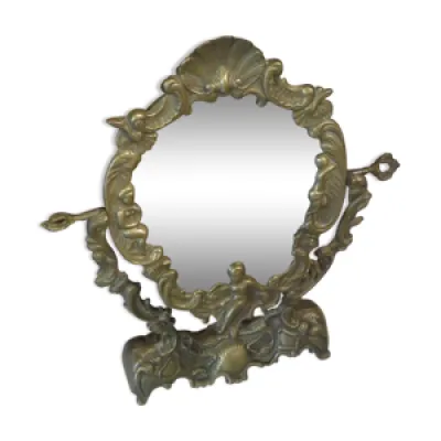 Miroir en bronze et laiton 26x19cm