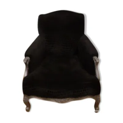 fauteuil club néo-baroque - velours noir
