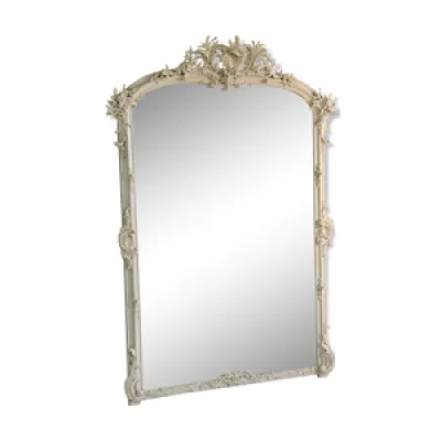 Grand miroir blanc de - rocaille