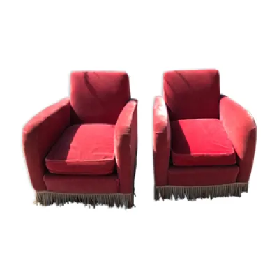 Paire de fauteuils 1930 - rouge