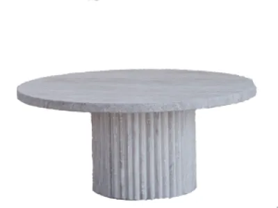 Table basse circulaire - travertin naturel