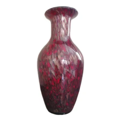 Vase en opaline or et - rouge