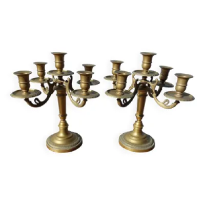 Duo de chandeliers en - bronze