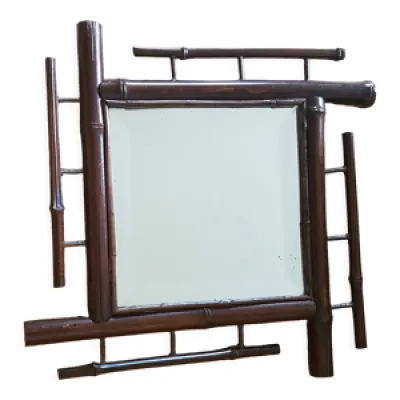 Miroir bambou biseaute