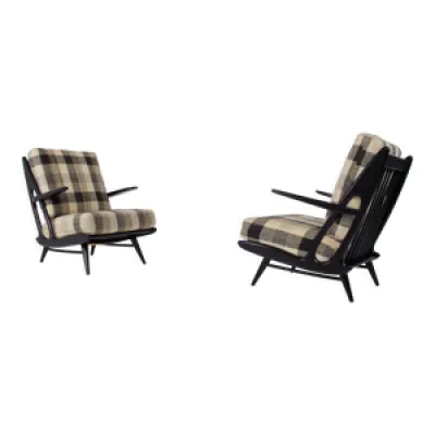 Paire de fauteuils laqués - 1950s