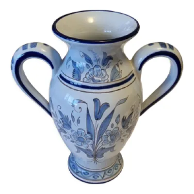 Vase amphore bleu de - nevers